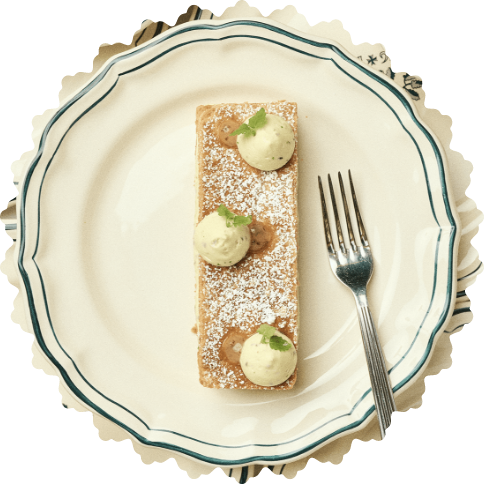 zeffirino restaurant paris millefeuille citron basilic assiette