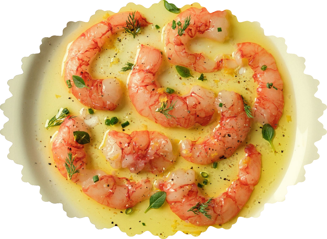 gamberi con olio di oliva